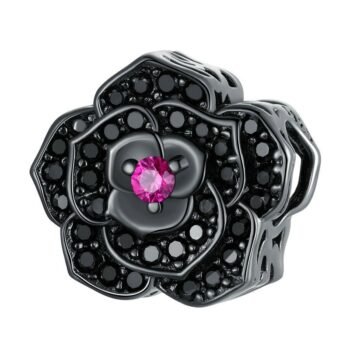 Black Flower Charm