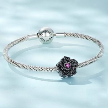 Black Flower Charm