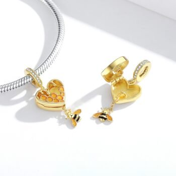 Heart Honey Bee Charm