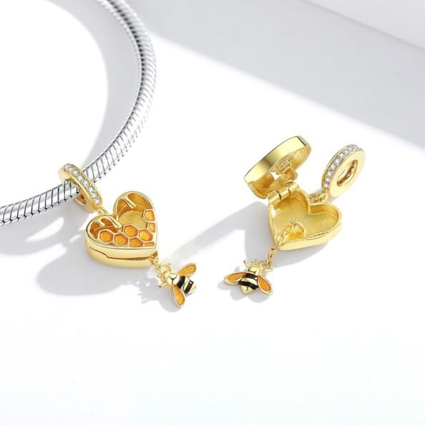 Heart Honey Bee Charm