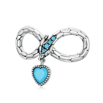 Infinity Blue Heart Charm