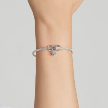 Infinity Blue Heart Charm