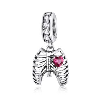 Rib Cage Heart Charm